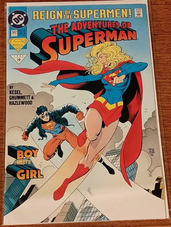 The Adventures of Superman #502 (1993) – "Boy Meets Girl" | DC Comics Reign of the Supermen