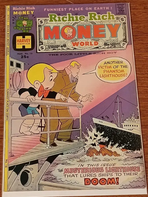 Richie Rich Money World #16 – The Mysterious Lighthouse! (Harvey Comics, March 1977)