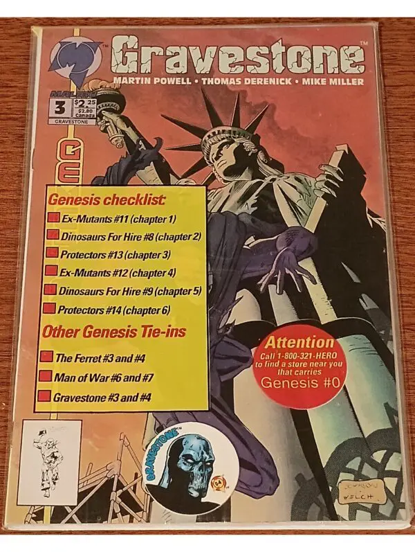 Gravestone #3 (Malibu Comics, 1993) – Genesis Crossover Tie-In Issue