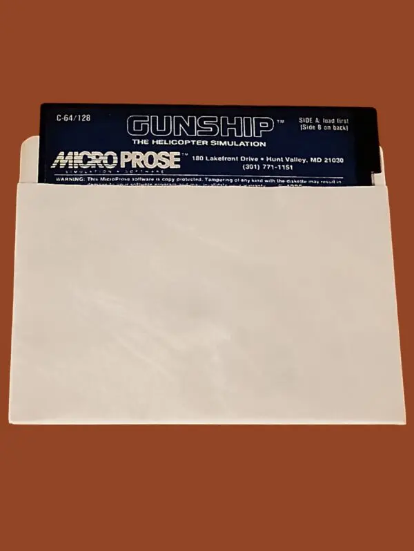 Gunship – Commodore 64/128 Helicopter Simulator | MicroProse 5.25" Floppy Disk (Tested & Working)
