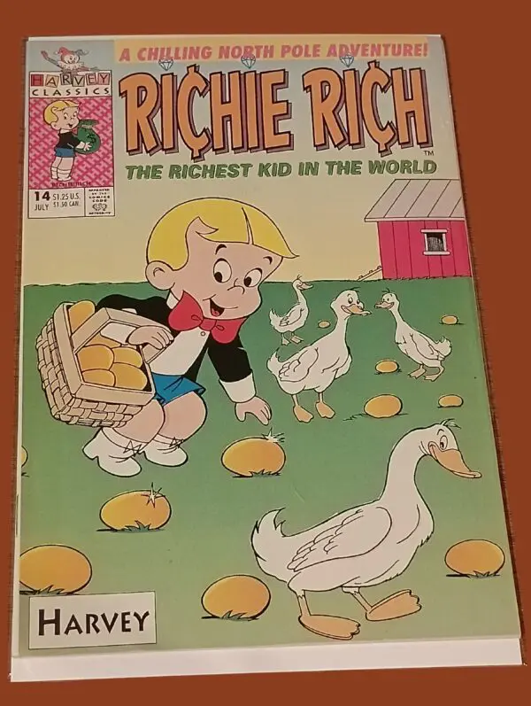 Richie Rich Classics #14 (July 1992, Harvey Comics) – “A Chilling North Pole Adventure” + Duck & Gold Egg Cover!