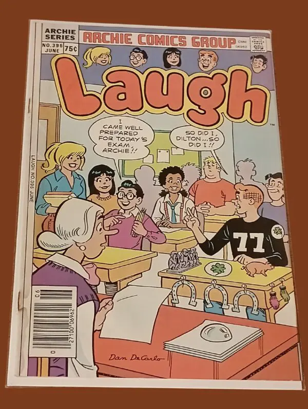 Laugh #395 (June, Archie Comics) – Dan DeCarlo Cover, Classic Exam Gag!