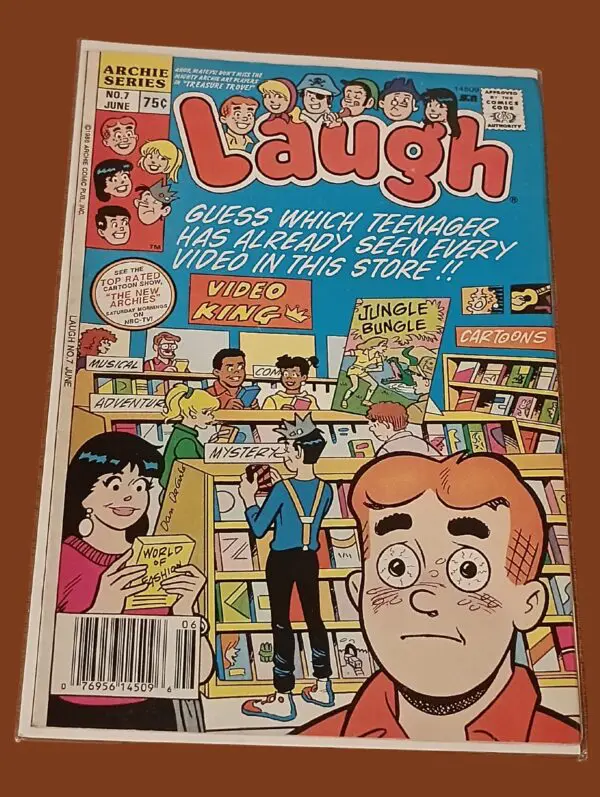 Laugh #7 (June, Archie Comics) – Dan DeCarlo Cover, Archie at the Video Store!