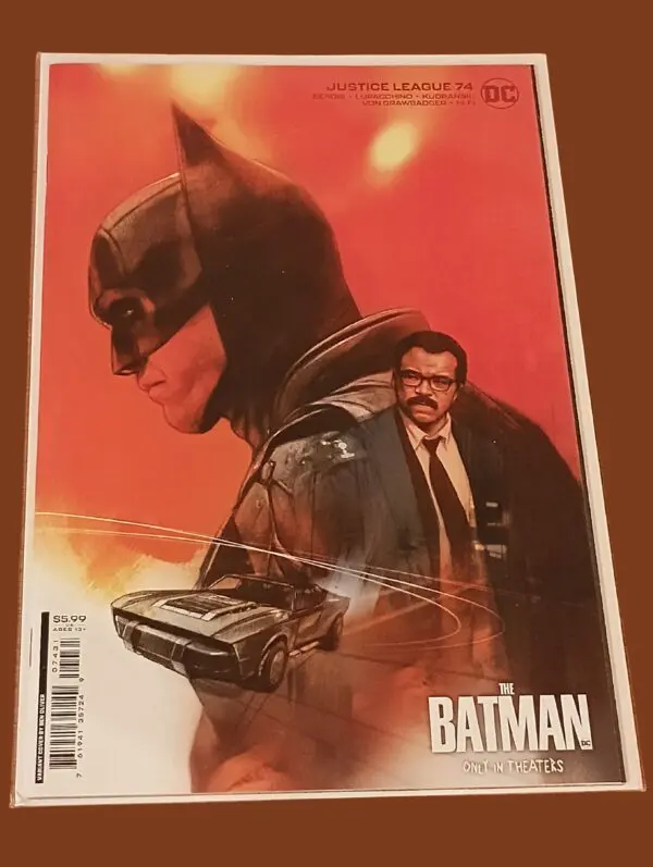 Justice League #74 – DC “The Batman” Movie Variant Cover (Jim Gordon & Batmobile)