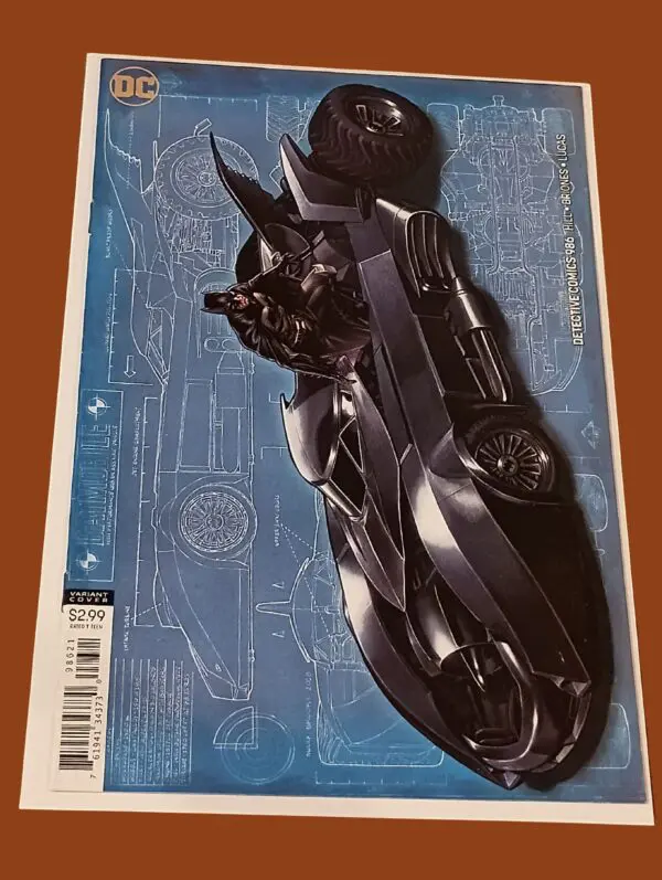 Detective Comics #986 (Variant Cover) – DC Comics | Batmobile Blueprint Cover with Batman