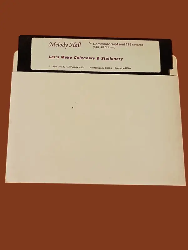 Let’s Make Calendars & Stationery – Commodore 64 / 128 (1986, Melody Hall) – 5.25" Floppy Disk