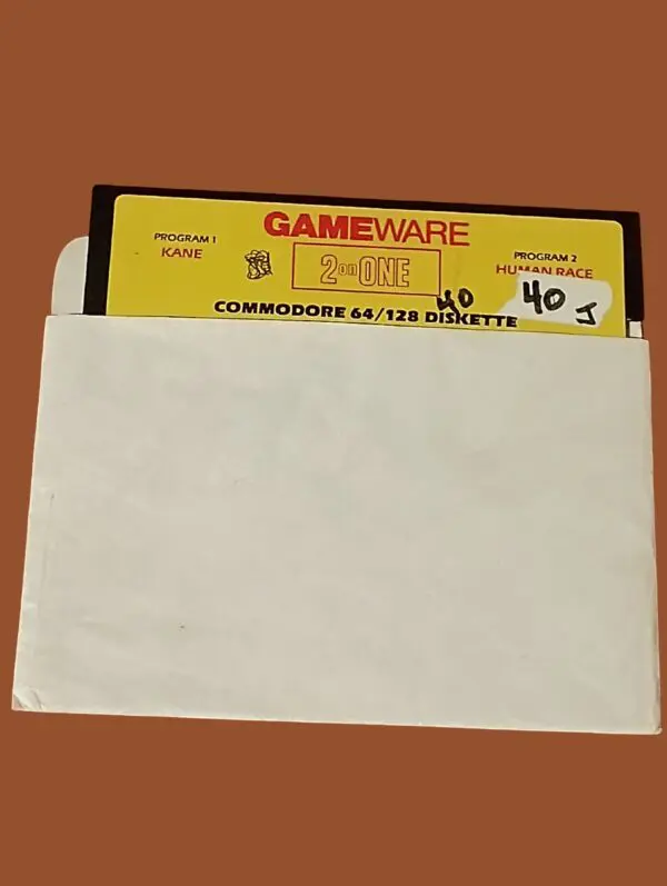 Gameware 2-on-1 – Kane & Human Race – Commodore 64/128 Floppy Disk