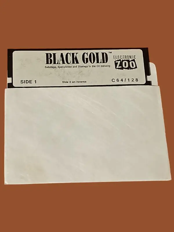 Black Gold – Commodore 64/128 – 5.25" Floppy Disk – Electronic Zoo – Strategy & Sabotage in the Oil Industry