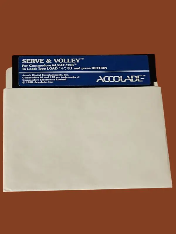 Serve & Volley – Commodore 64/128 Floppy Disk by Accolade (1988)