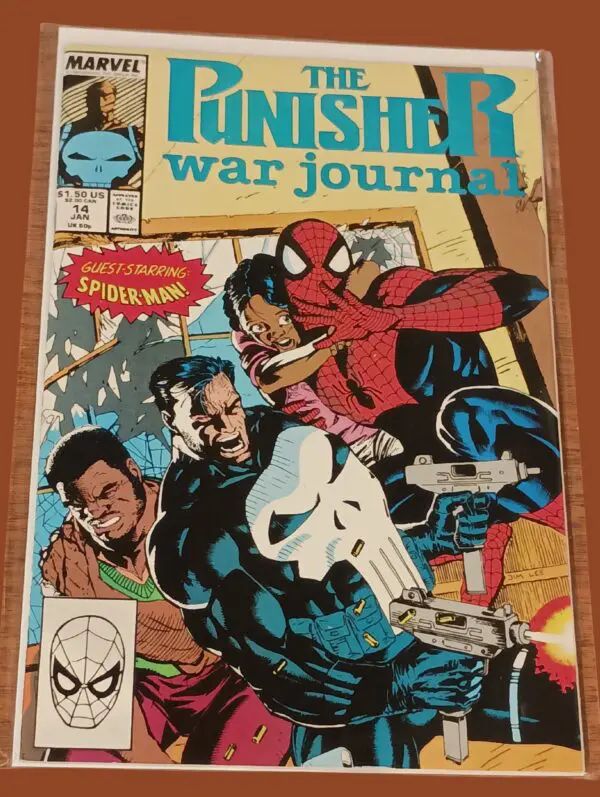 The Punisher War Journal #14 (1990, Marvel) – Guest-Starring Spider-Man – Jim Lee Cover