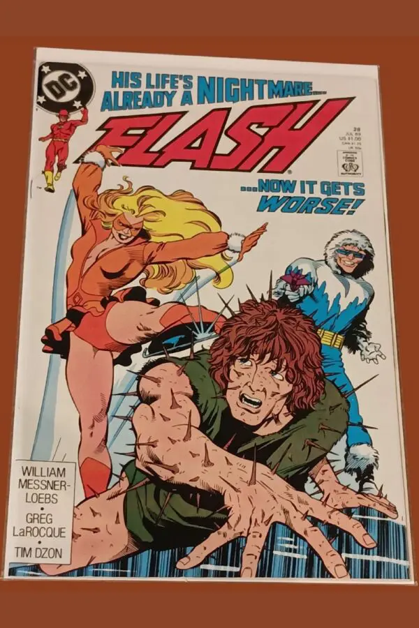 The Flash #28 (1989, DC Comics) – Golden Glider & Captain Cold Appearance