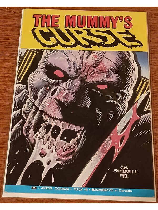 The Mummy’s Curse #3 (of 4) – Aircel Comics – J.W. Somerville Cover – 1990 Horror Mini-Series