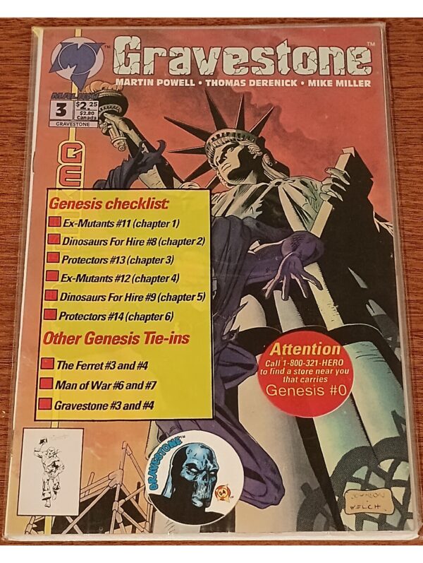 Gravestone #3 (Malibu Comics, 1993) – Genesis Crossover Tie-In Issue
