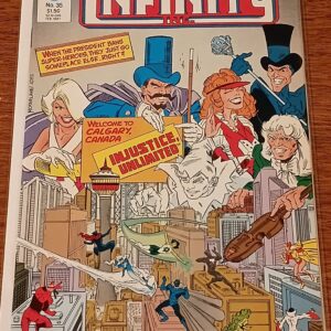 Infinity Inc. #35 (1987, DC Comics) – Injustice Unlimited Attacks in Calgary!