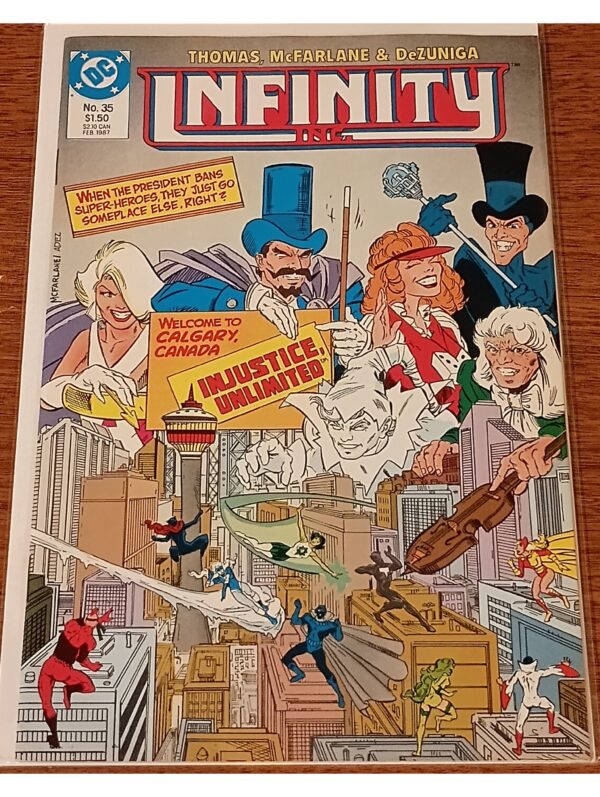 Infinity Inc. #35 (1987, DC Comics) – Injustice Unlimited Attacks in Calgary!