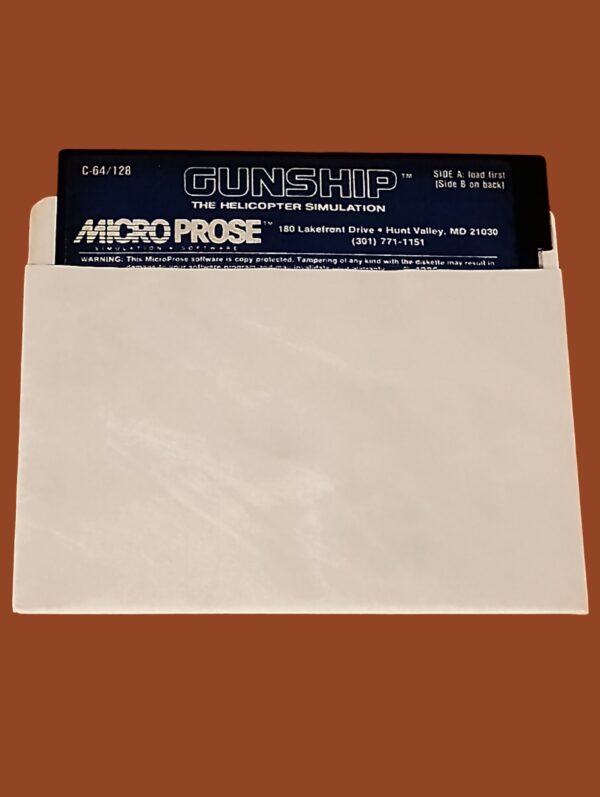 Gunship – Commodore 64/128 Helicopter Simulator | MicroProse 5.25" Floppy Disk (Tested & Working)