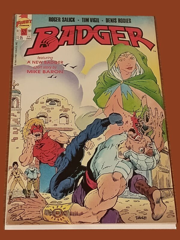 Badger #52 (Oct. 1989, First Comics) – Mike Baron Short Story + Epic Martial Arts Mayhem