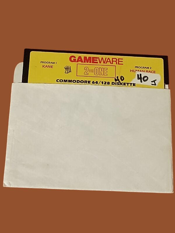 Gameware 2-on-1 – Kane & Human Race – Commodore 64/128 Floppy Disk