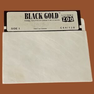 Black Gold – Commodore 64/128 – 5.25" Floppy Disk – Electronic Zoo – Strategy & Sabotage in the Oil Industry