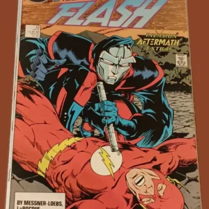 The Flash #22 (1988, DC Comics) – Manhunter vs. Flash Invasion Aftermath Extra!