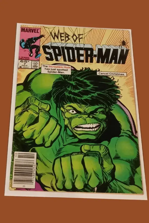 Web of Spider-Man #7 (1985) — Hulk “Cancel Christmas” Cover | Copper Age Marvel