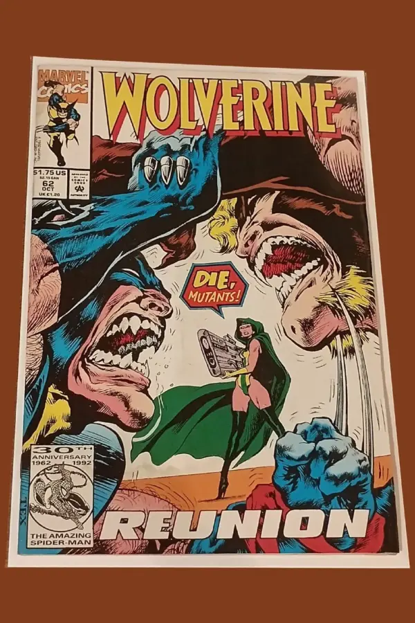 Wolverine #62 (1992) – Reunion! Wolverine vs. Sabretooth Showdown | Marvel Comics
