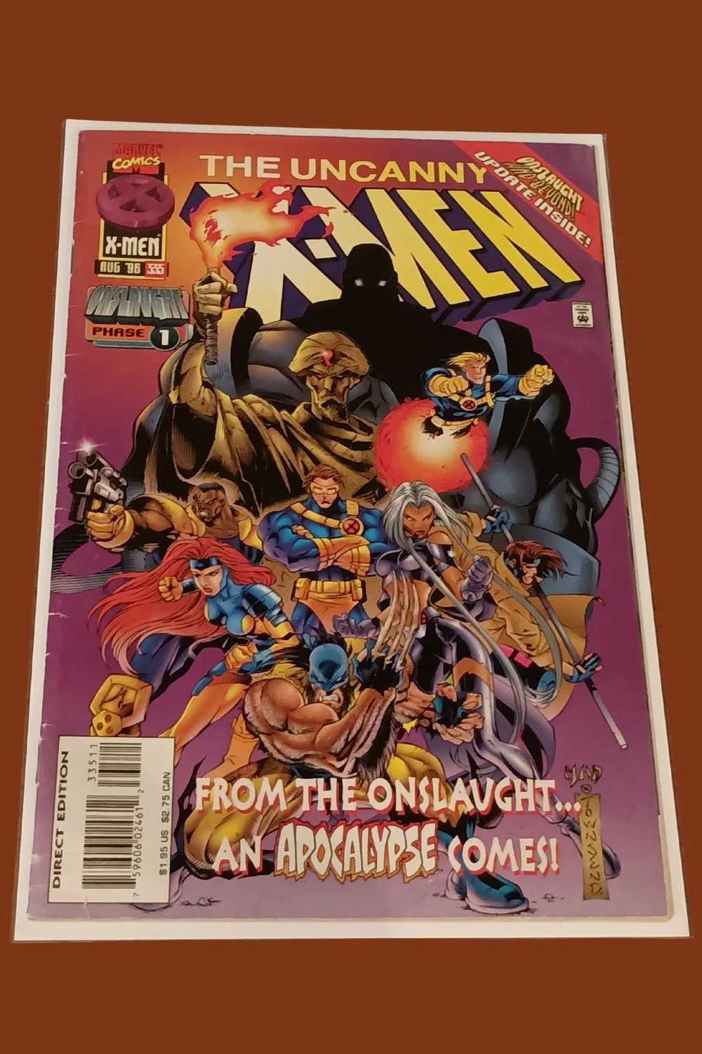 The Uncanny X-Men #335 (Marvel Comics, August 1996) – Onslaught Phase 1: “From the Onslaught… an Apocalypse Comes!” The Uncanny X-Men #335 (Marvel Comics, August 1996) – Onslaught Phase 1: “From the Onslaught… an Apocalypse Comes!”