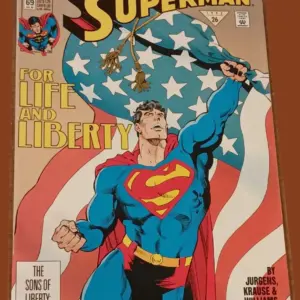 Superman #69 (1992, DC Comics) – “For Life and Liberty” Patriotic Cover by Dan Jurgens