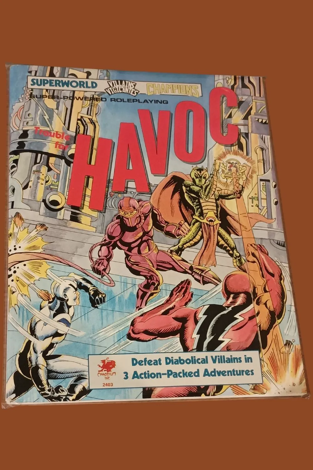 Trouble for HAVOC (1984) – Superworld / Villains & Vigilantes / Champions Adventure Module by Chaosium Trouble for HAVOC (1984) – Superworld / Villains & Vigilantes / Champions Adventure Module by Chaosium