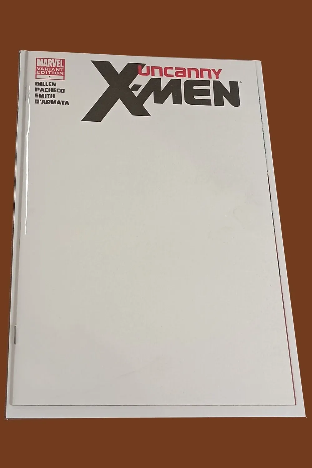 Uncanny X-Men #1 Blank Variant Cover (2012) Marvel Comics Uncanny X-Men #1 Blank Variant Cover (2012) Marvel Comics