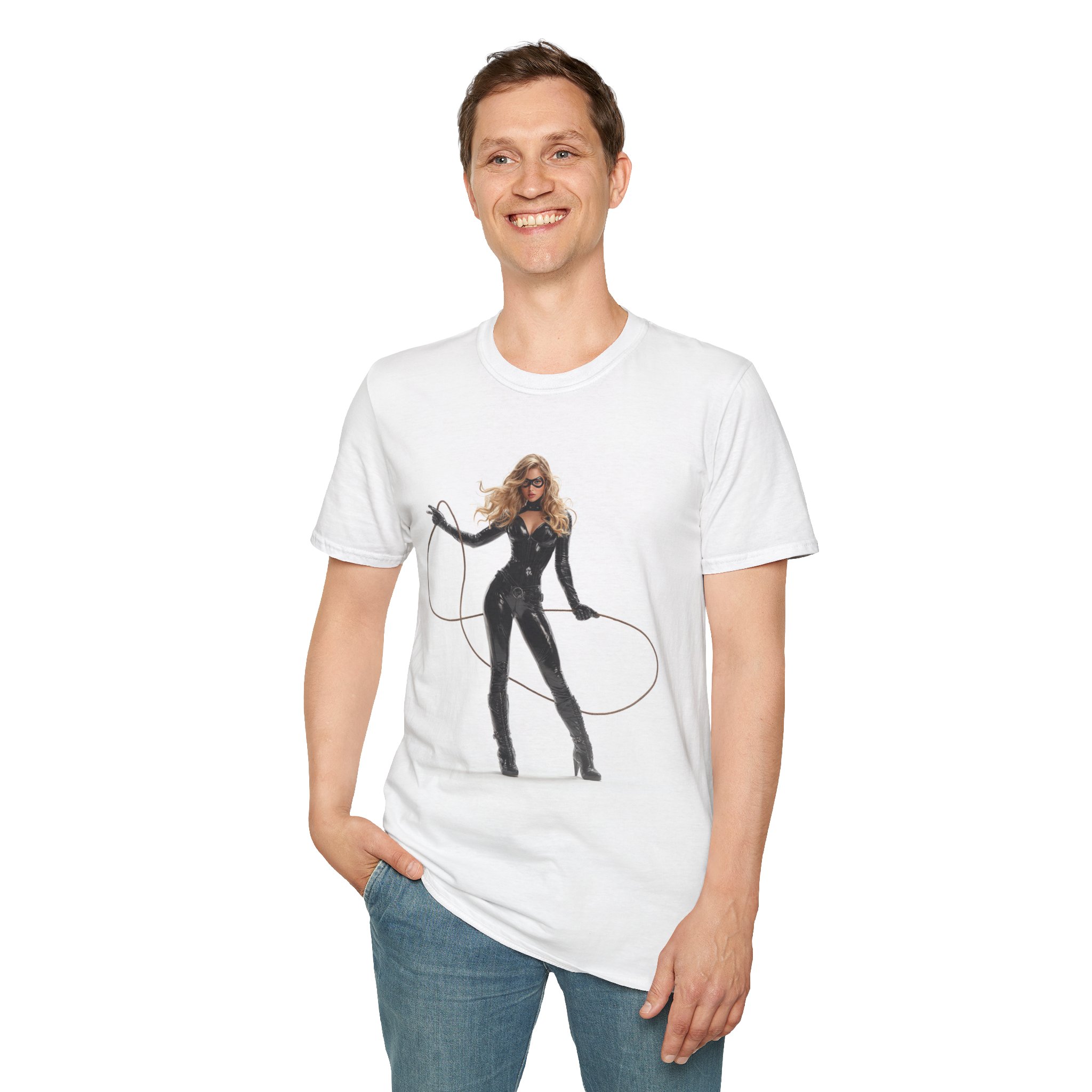 Midnight Cat Burglar T-Shirt β Sleek Black Suit Femme Fatale Graphic Tee Midnight Cat Burglar T-Shirt β Sleek Black Suit Femme Fatale Graphic Tee - Image 2