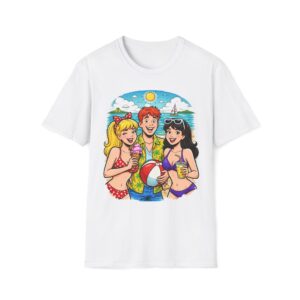 Retro Summer Vibes Tee – Nostalgic Beach Cartoon Shirt for 80s & 90s Kids